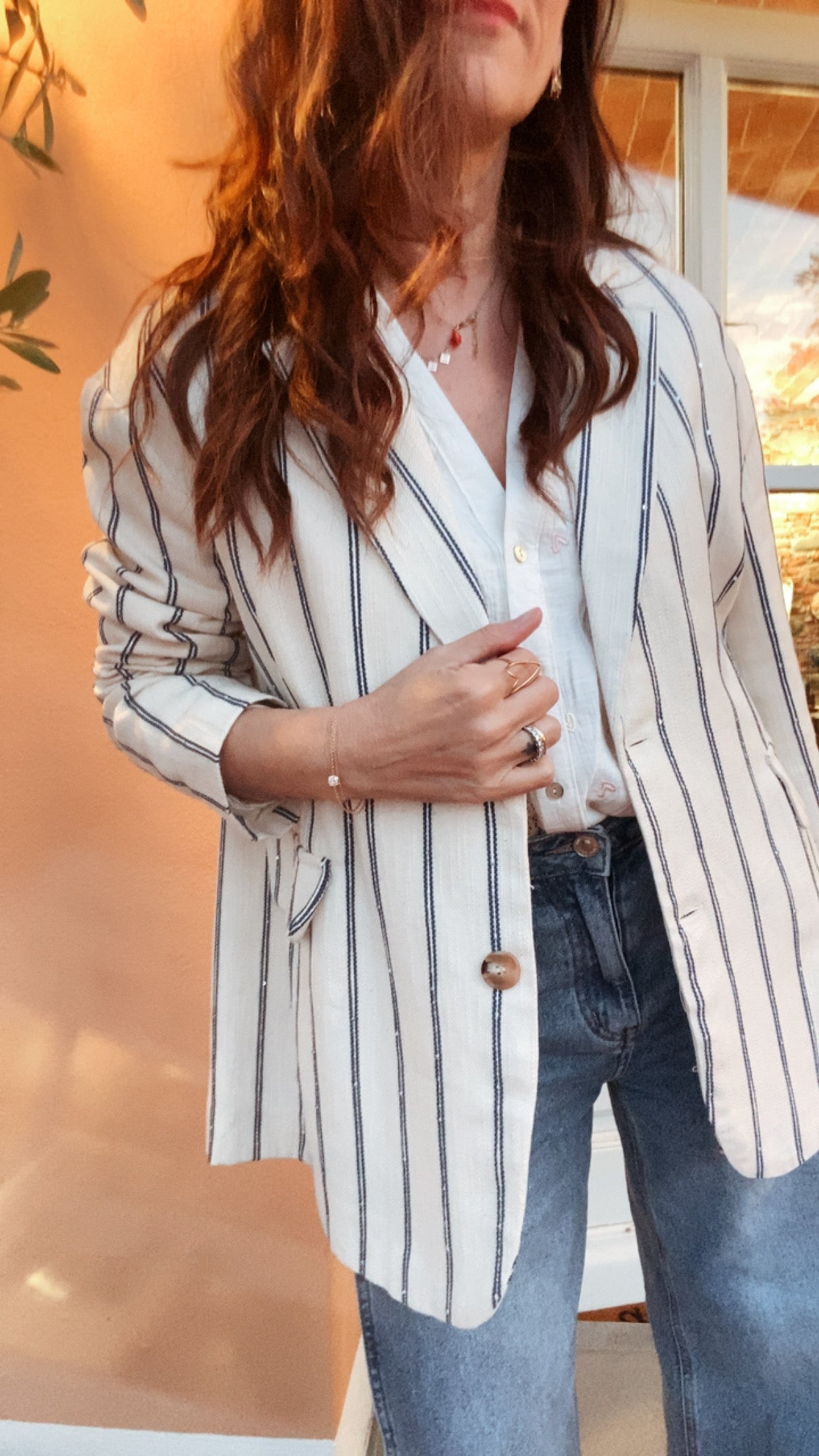 Giacca Nora white blu