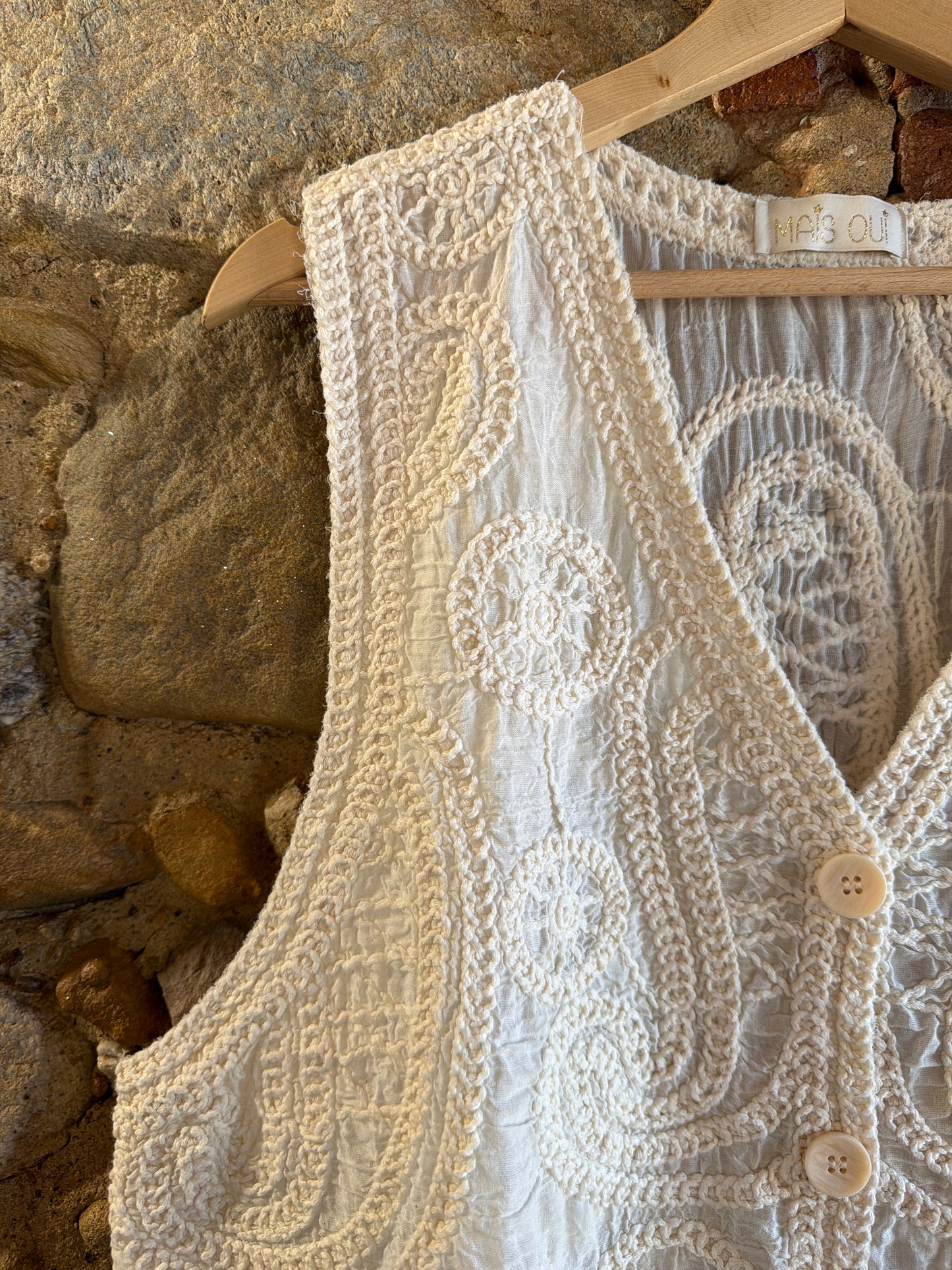 Gilet Crochet panna