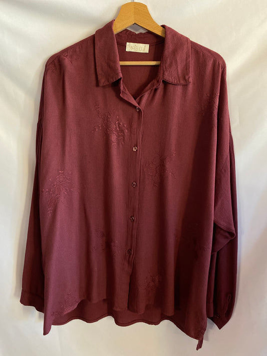 Camicia Flora burgundy