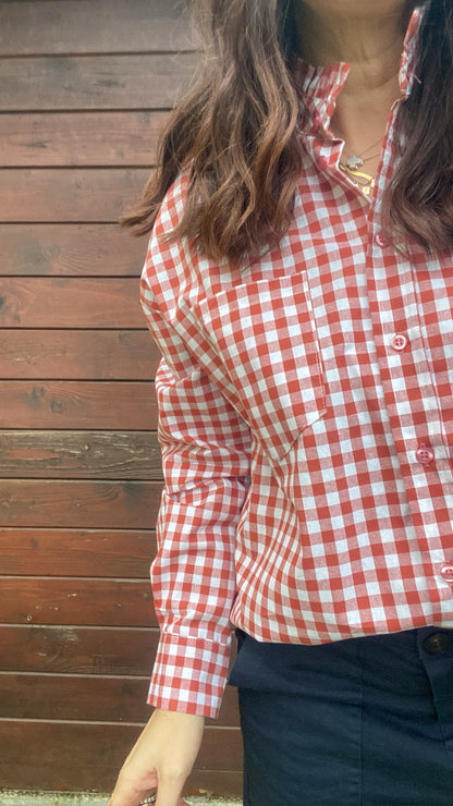 Camicia Jolina check bianco e pecan
