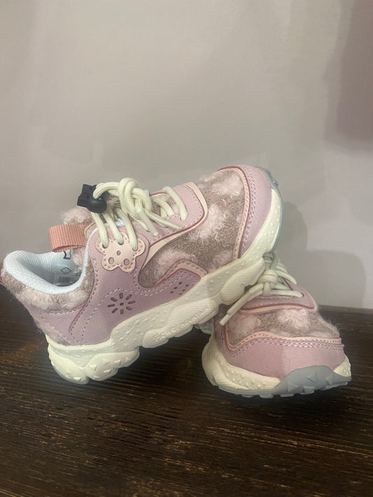 Sneakers in eco pelle e tessuto colore rosa cipria