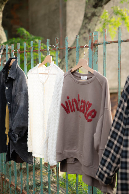 Felpa Vintage tortora