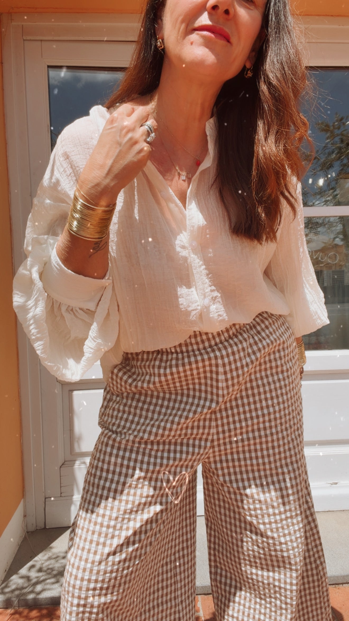 Pantalone Check Beige
