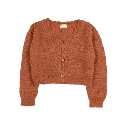 Cardigan traforato colore terracotta