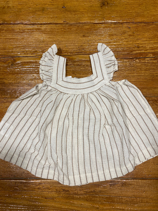 Blusa écru gessata caramello