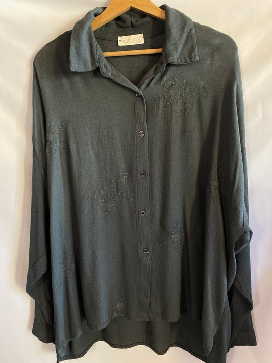 Camicia Flora piombo