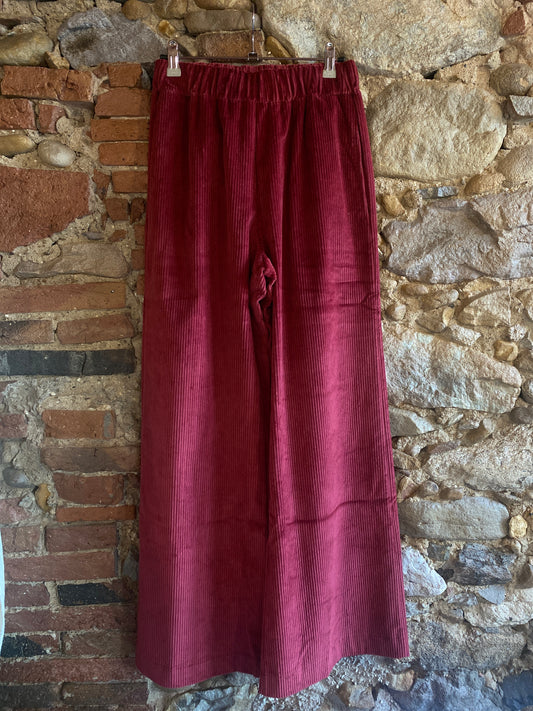 Pantalone velluto ciliegia