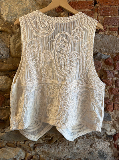 Gilet Crochet panna