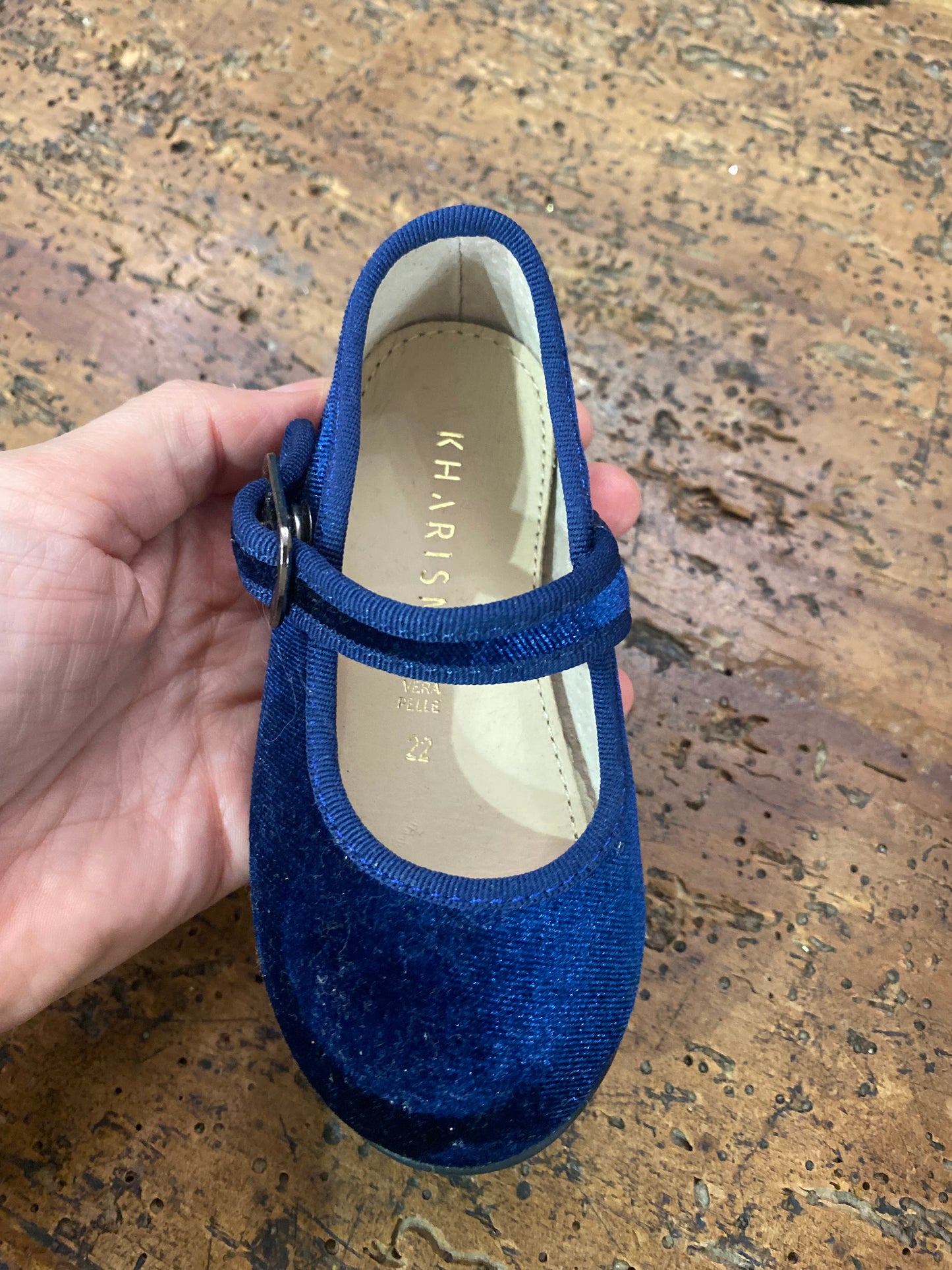 Friulane in velluto colore blu