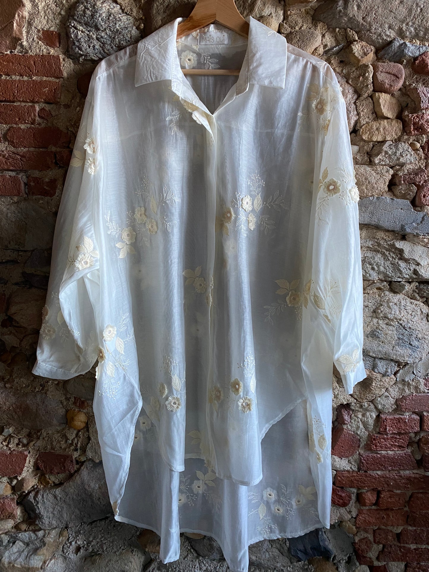 Camicia Martinica burro con ricami