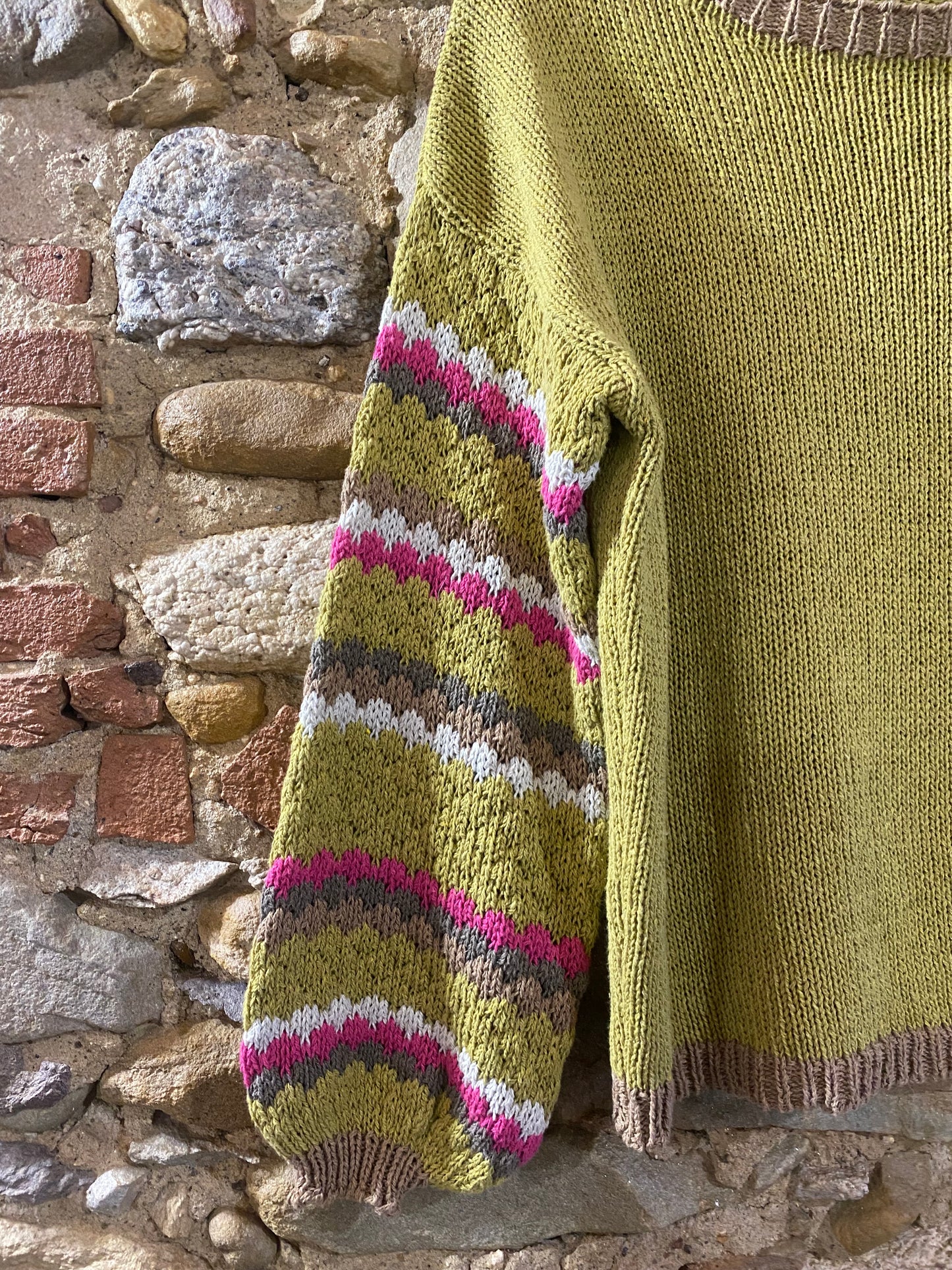 Maglia Folk verde olio