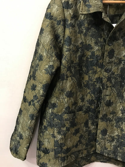 Giacca in tessuto broccato colore verde e nero