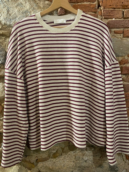 Maglia Charlotte riga bordeaux