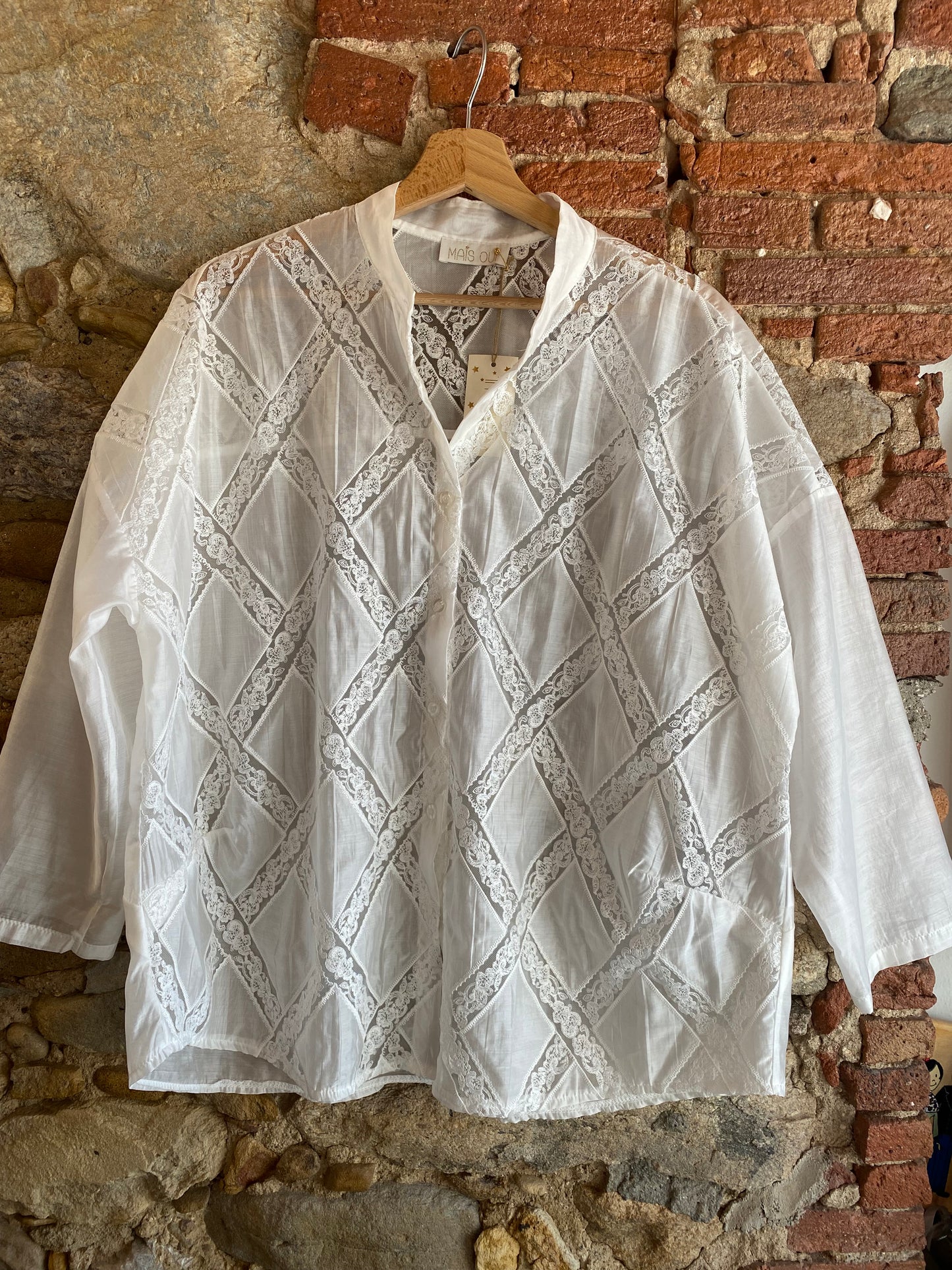 Camicia Macramè white