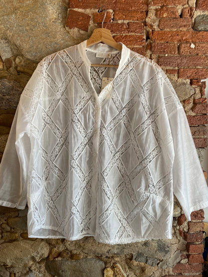 Camicia Macramè white