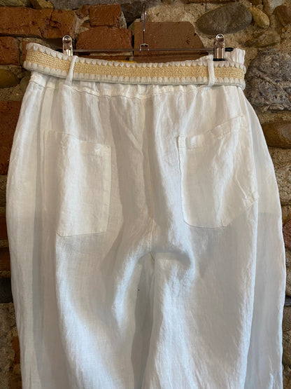 Pantalone Sweet Lino colore bianco