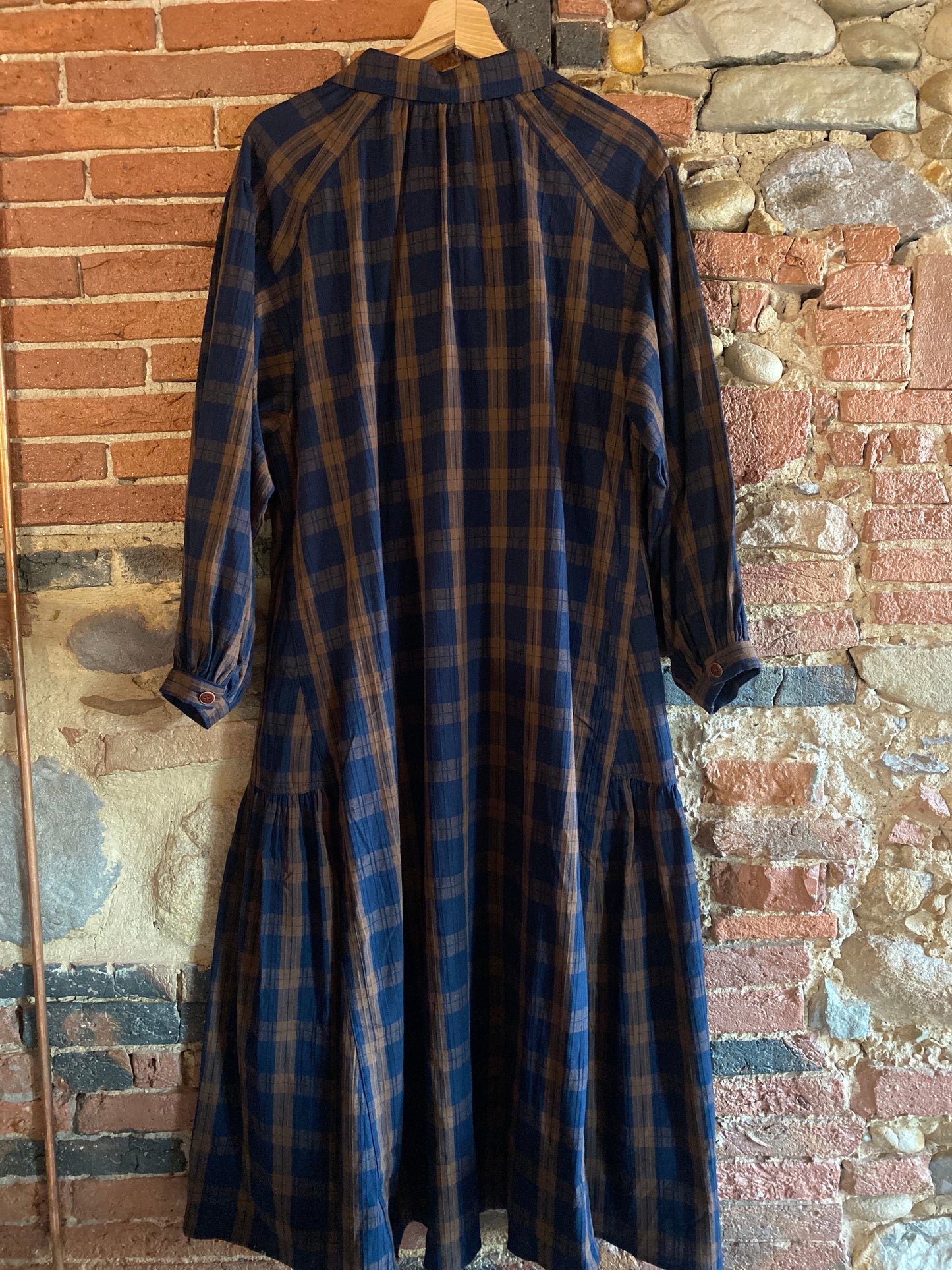 Abito Pauline check blu brown