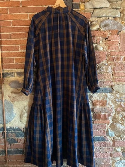 Abito Pauline check blu brown
