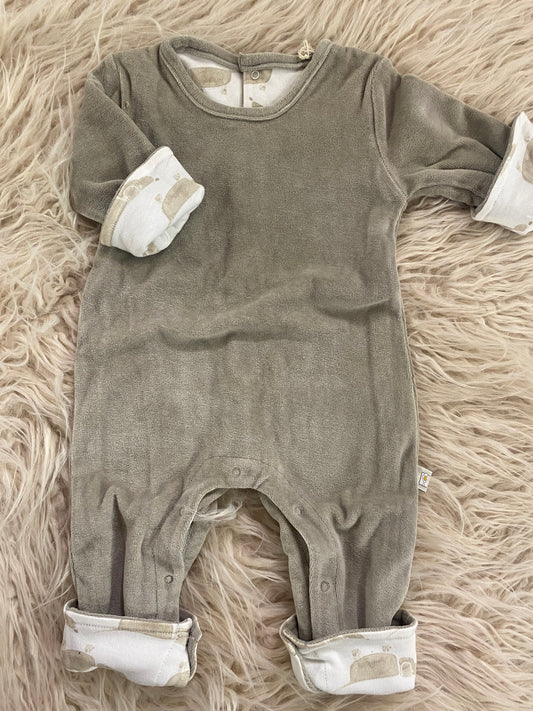 Tutina intera in ciniglia bio colore grigio