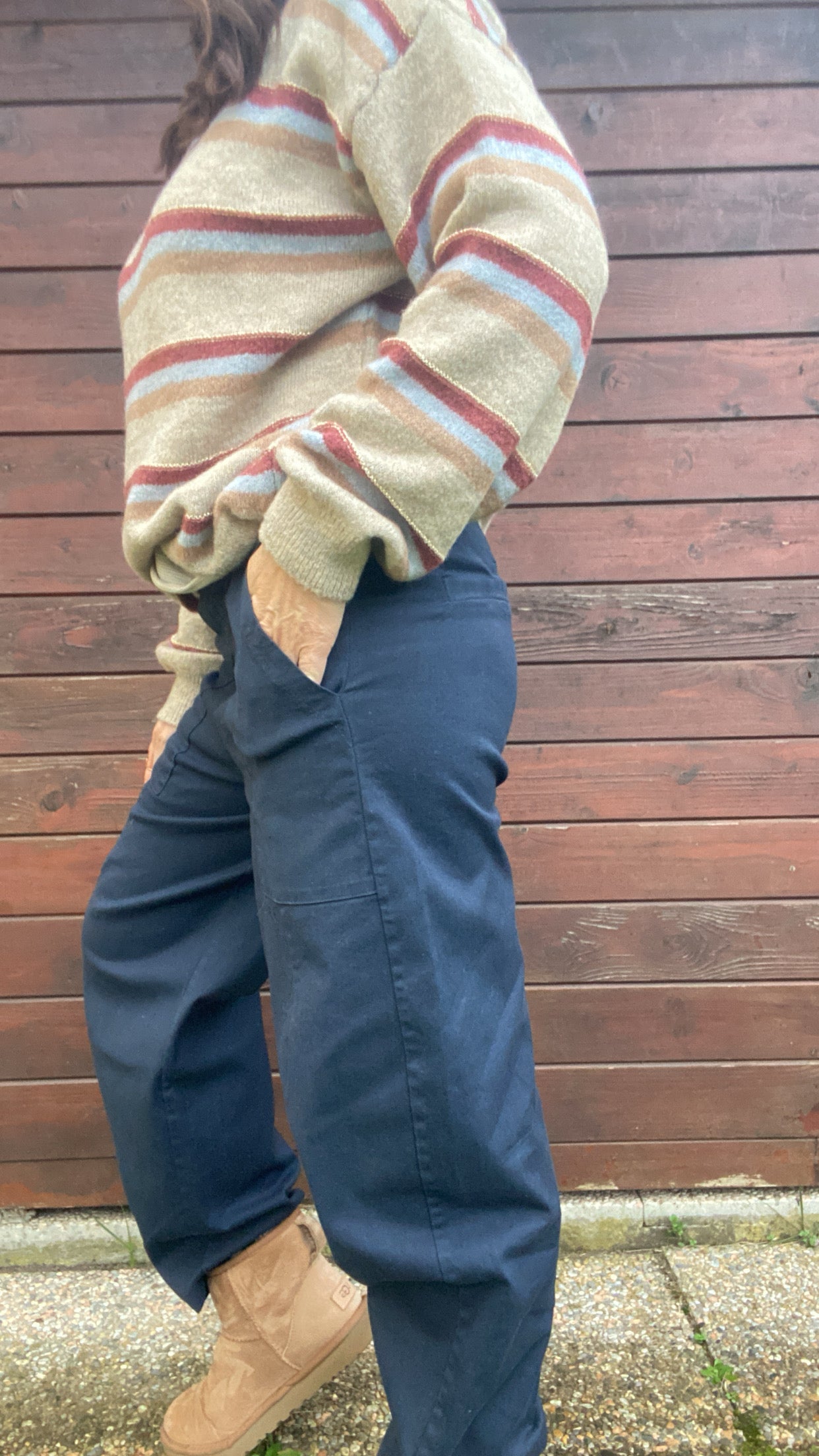Pantalone Carrot blu navy