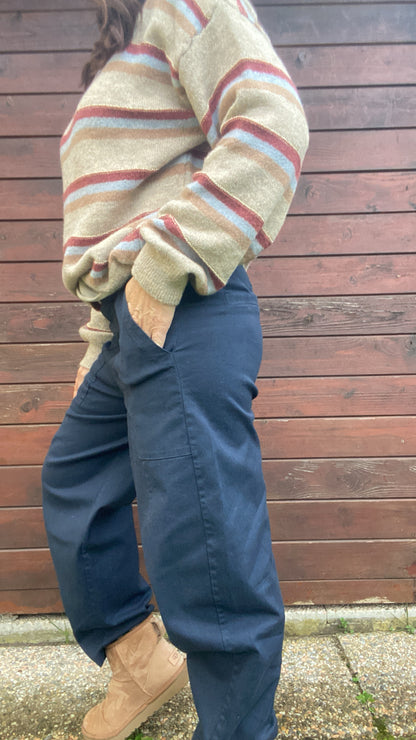 Pantalone Carrot blu navy