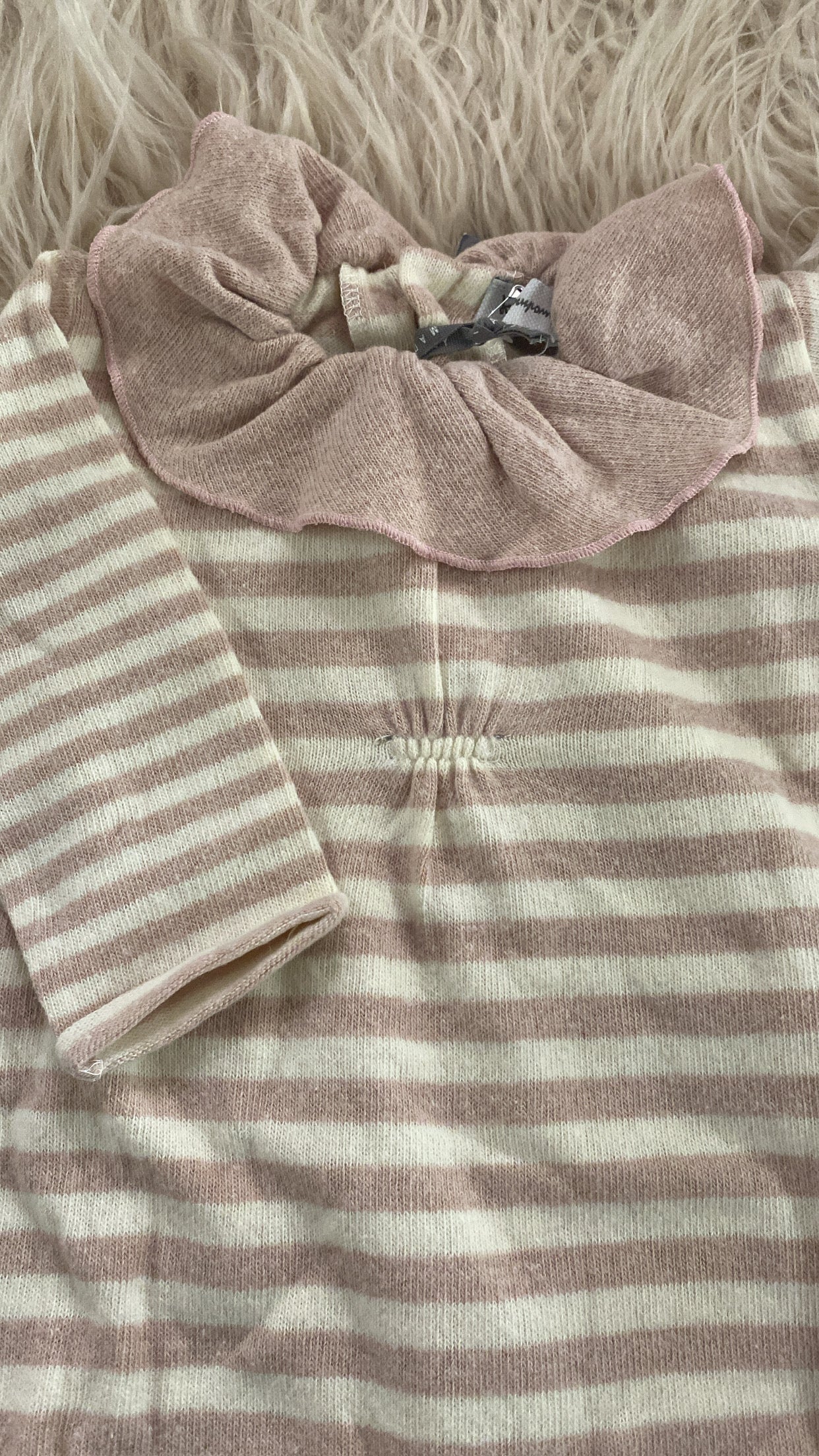 Tutina intera caldo cotone panna e rosa