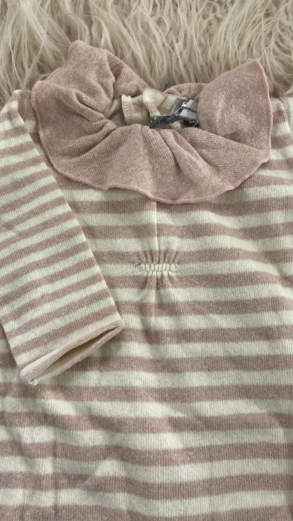 Tutina intera caldo cotone panna e rosa