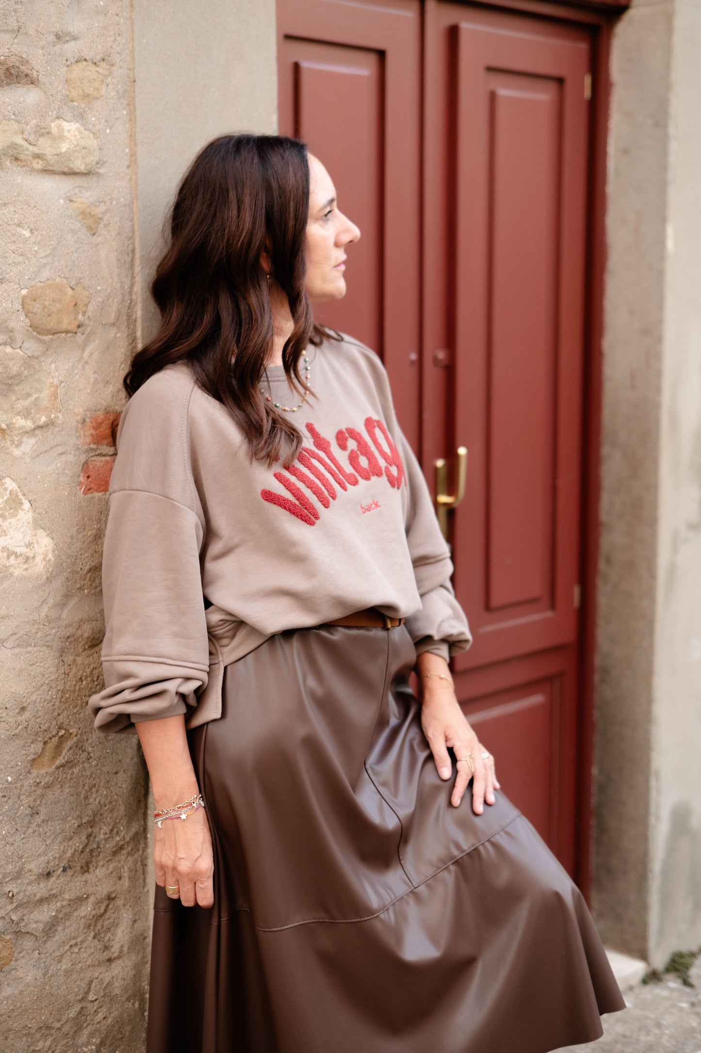 Felpa Vintage tortora