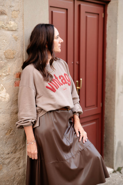 Felpa Vintage tortora