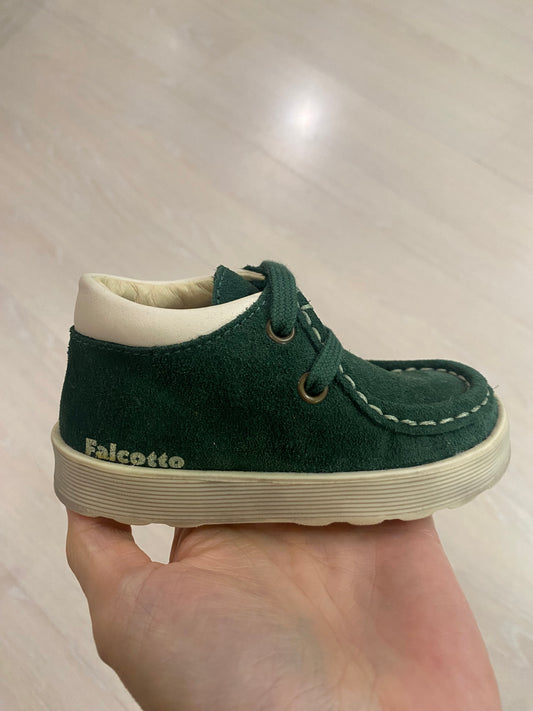 scarpine bambino in suede colore verde bosco