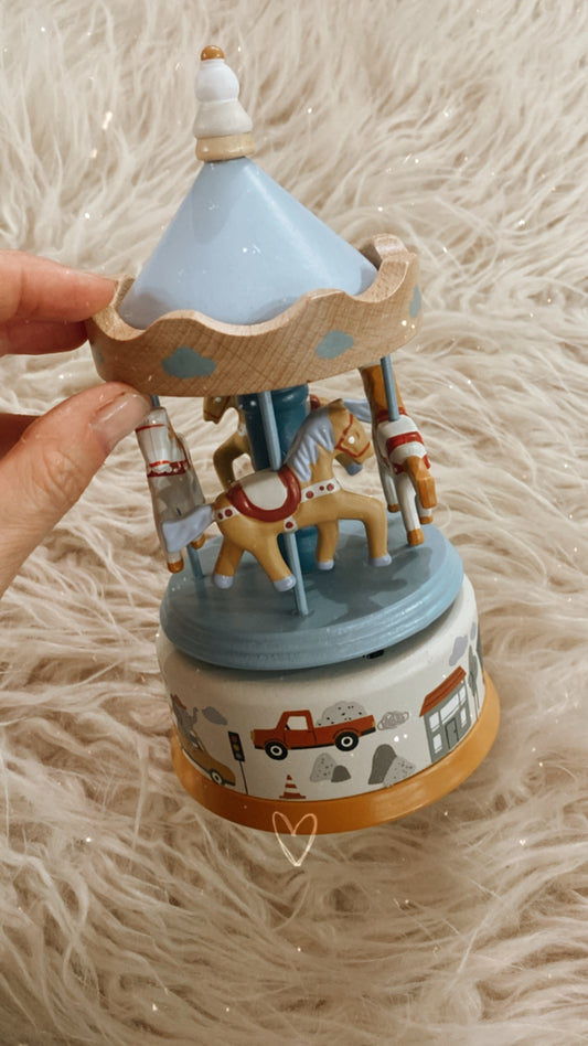 Carillon in legno colore azzurro