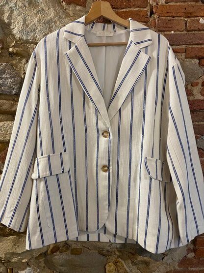 Giacca Nora white blu