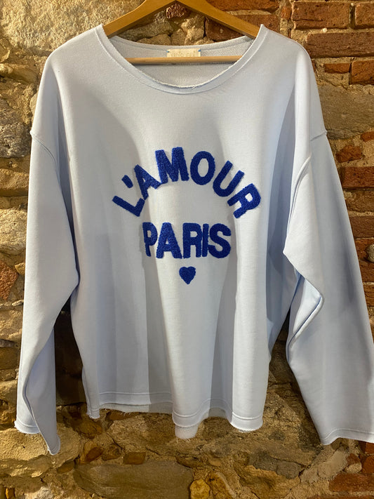 Felpa L’Amour Paris azzurro