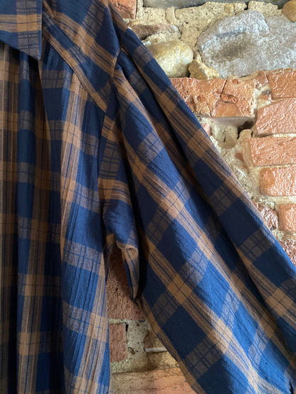 Abito Pauline check blu brown