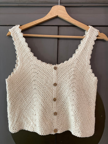 Top crop Remi’ crochet colore bianco