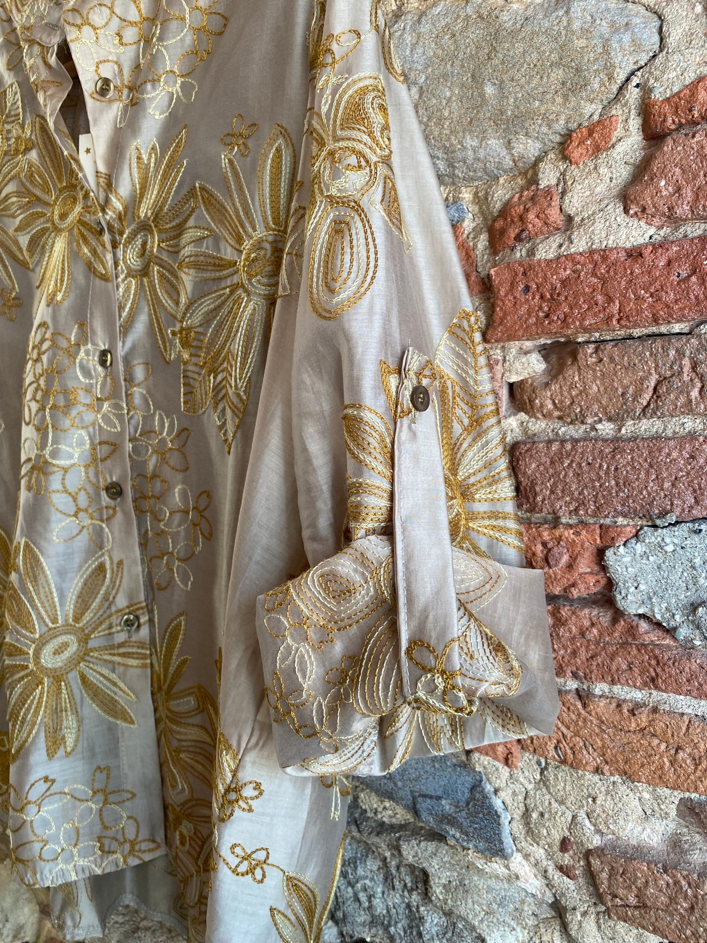 Camicia Fleur beige caldo miele