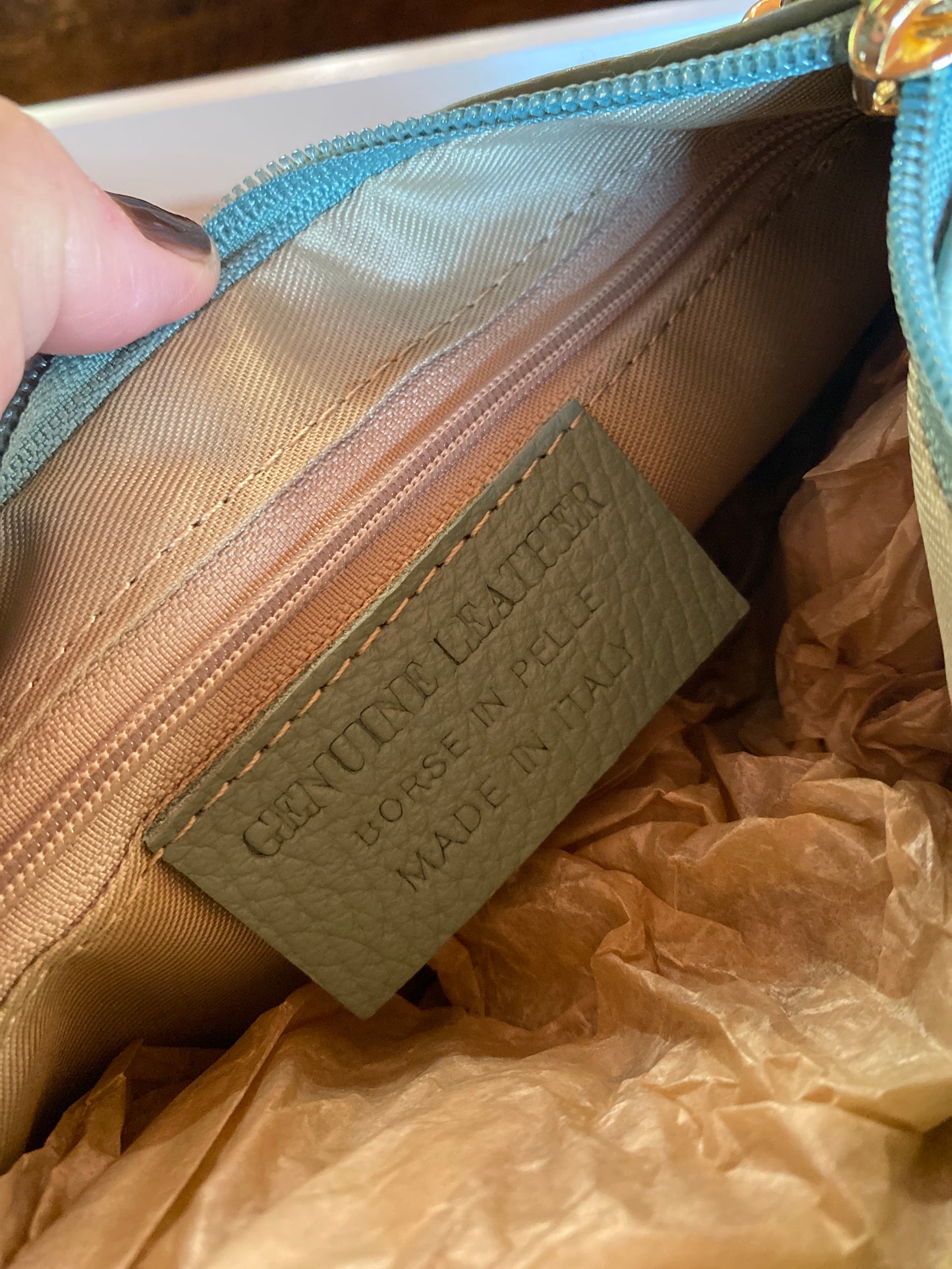 Pochette Mimì in pelle mint