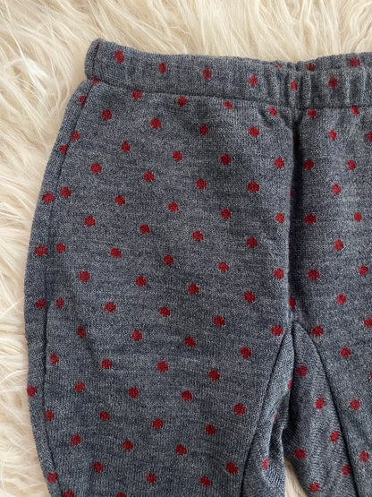 Pantalone in maglia misto lana colore grigio scuro pois bordeaux