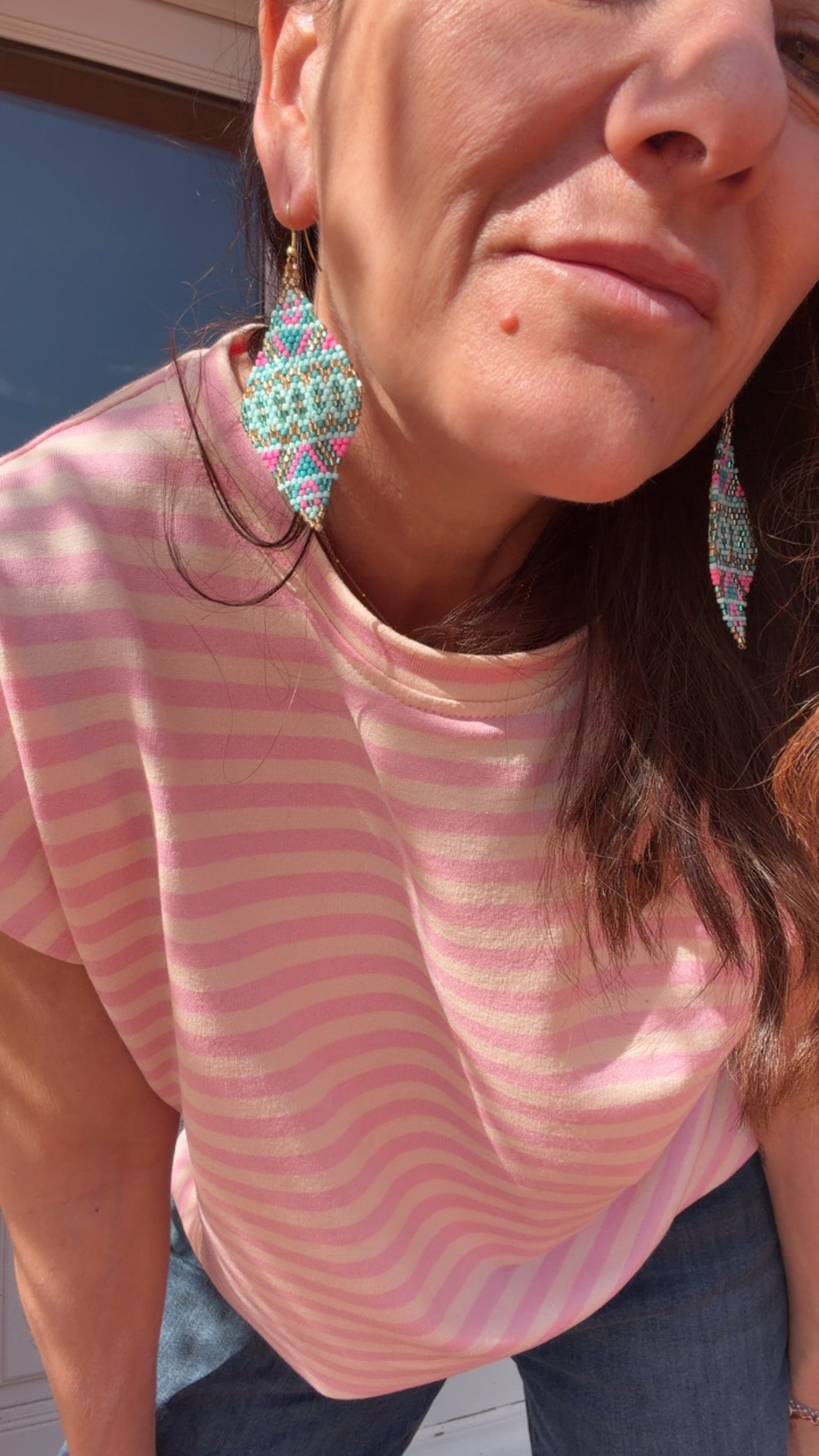 Orecchini Gipsy M rosa azzurro tiffany