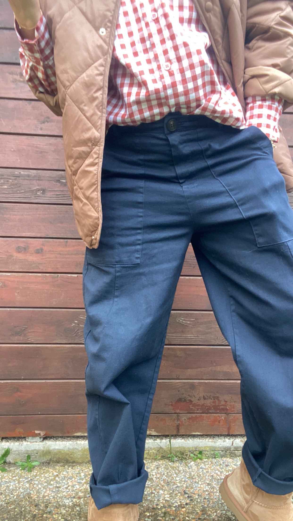 Pantalone Carrot blu navy