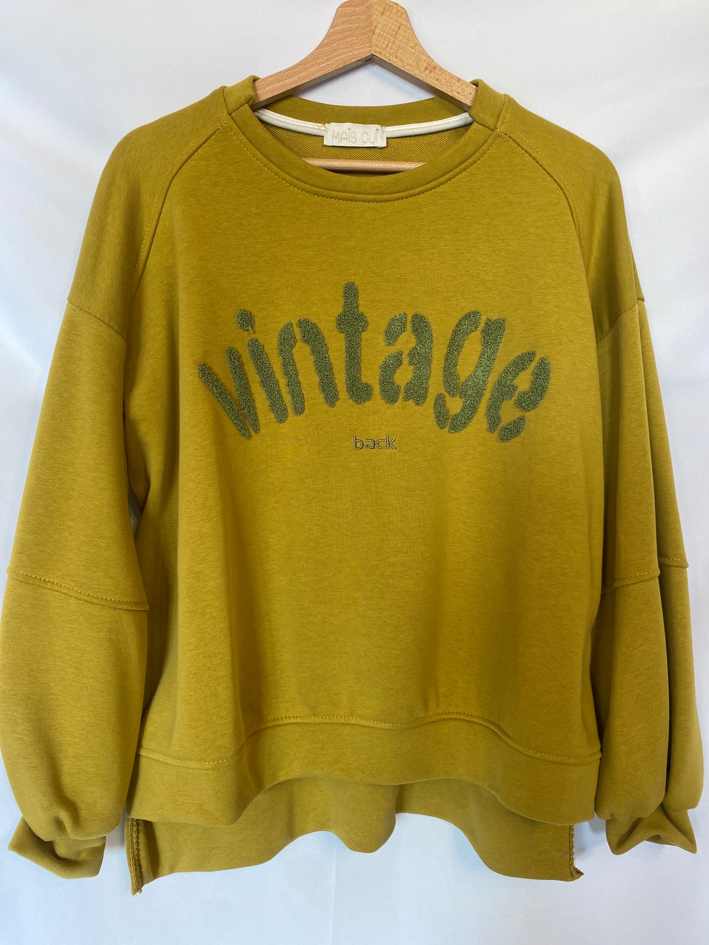 Felpa Vintage verde oliva