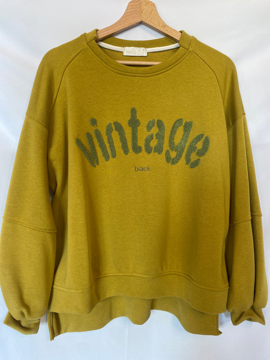 Felpa Vintage verde oliva