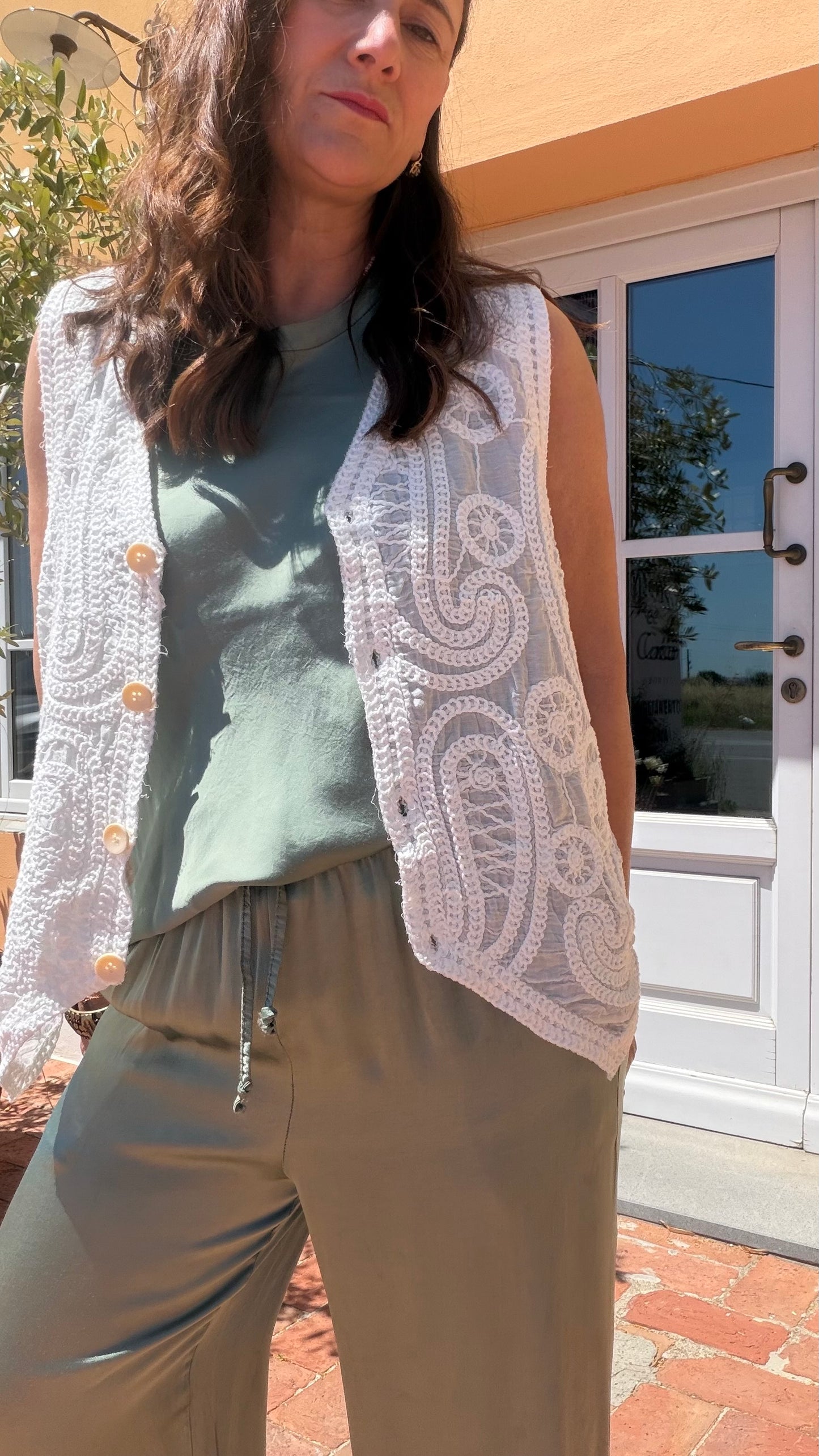 Gilet Crochet White