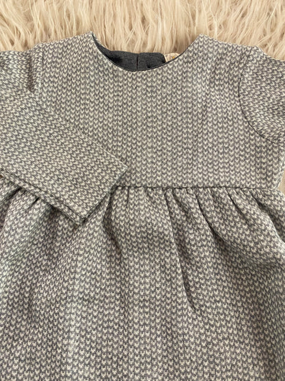 Tutina intera in jacquard colore grigio e bianco