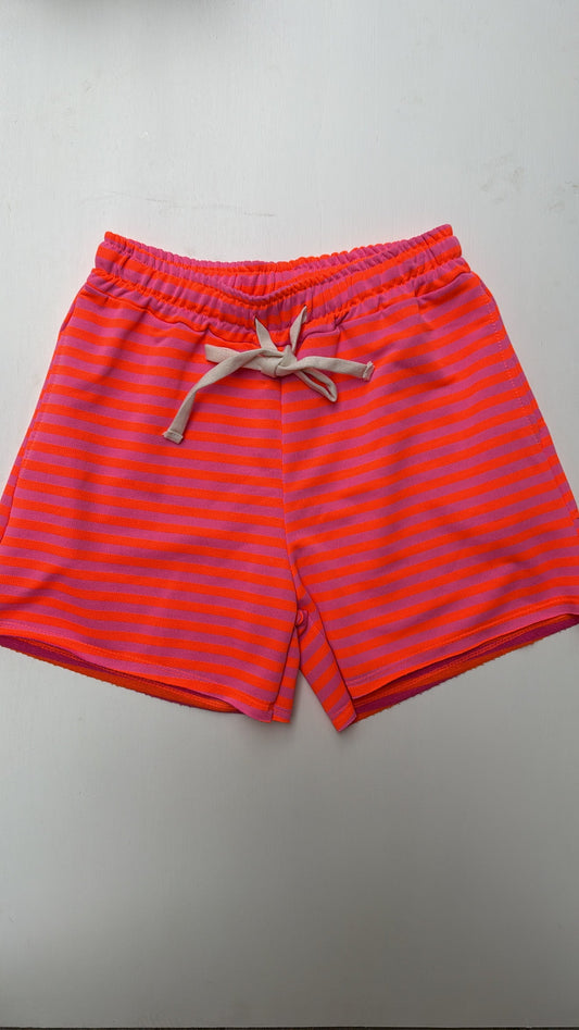 Shorts Strippy righe arancio fuxia