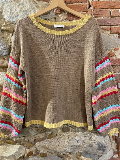 Maglia Folk cacao