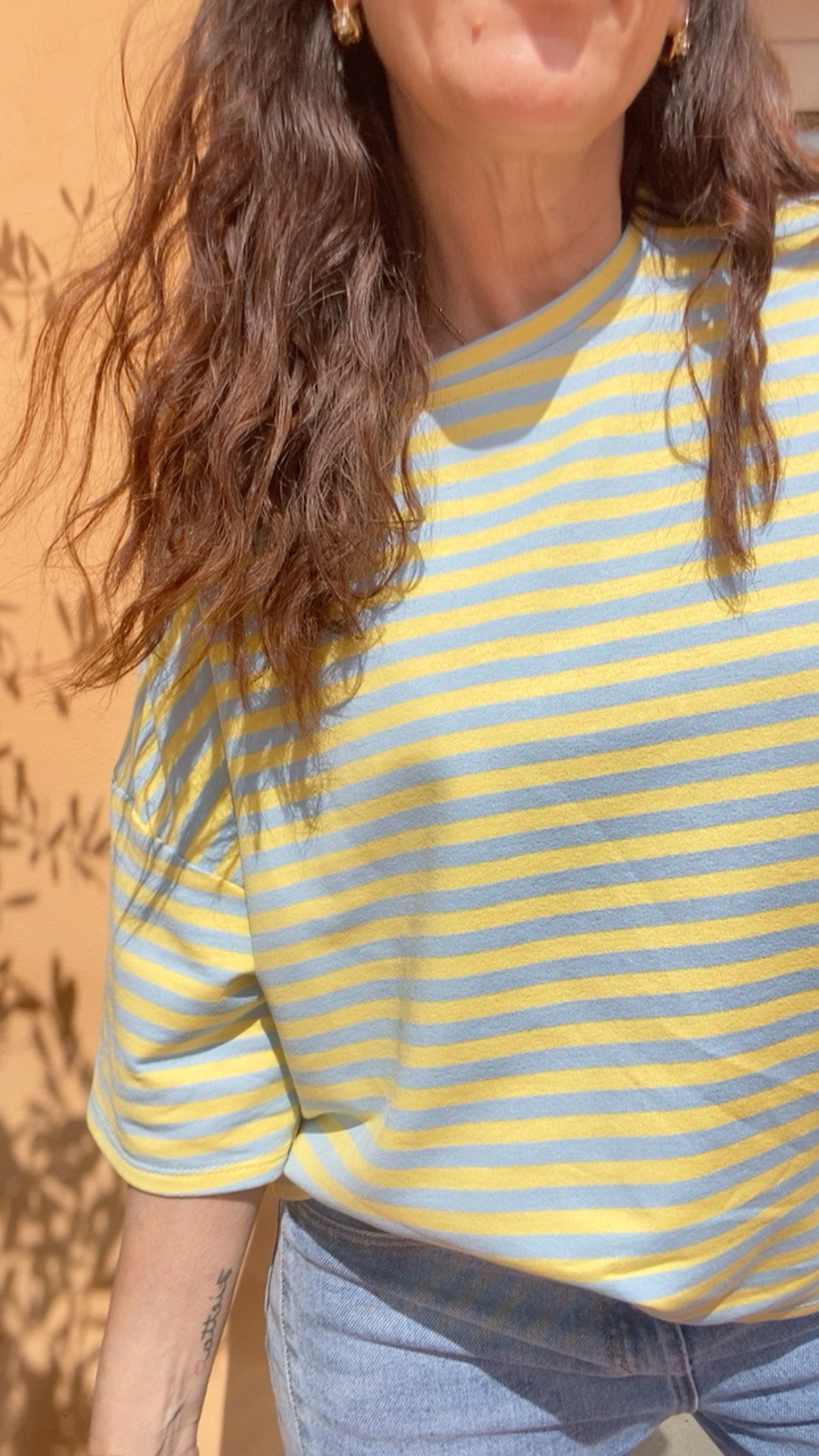 T-shirt Polly azzurro giallo