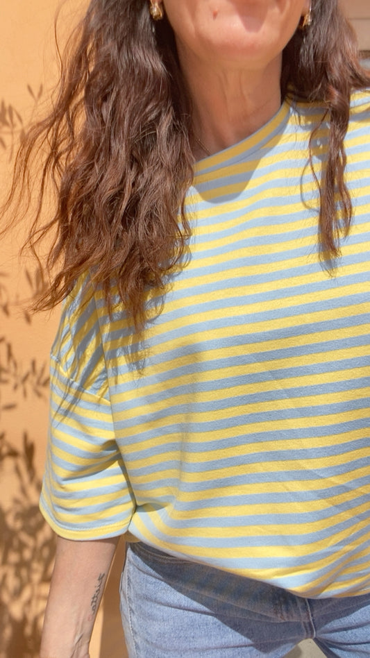 T-shirt Polly azzurro giallo