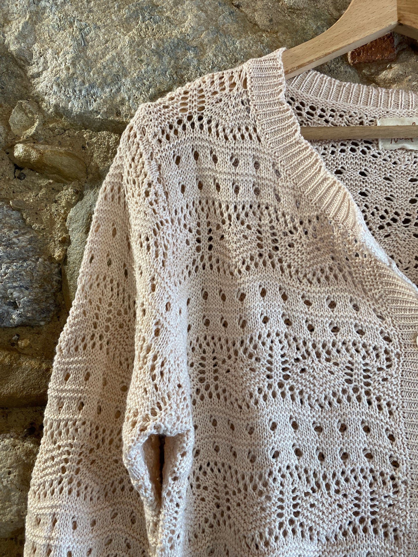 Cardigan in maglia écru