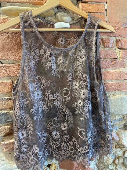 Canotta Misha pizzo mocha mousse